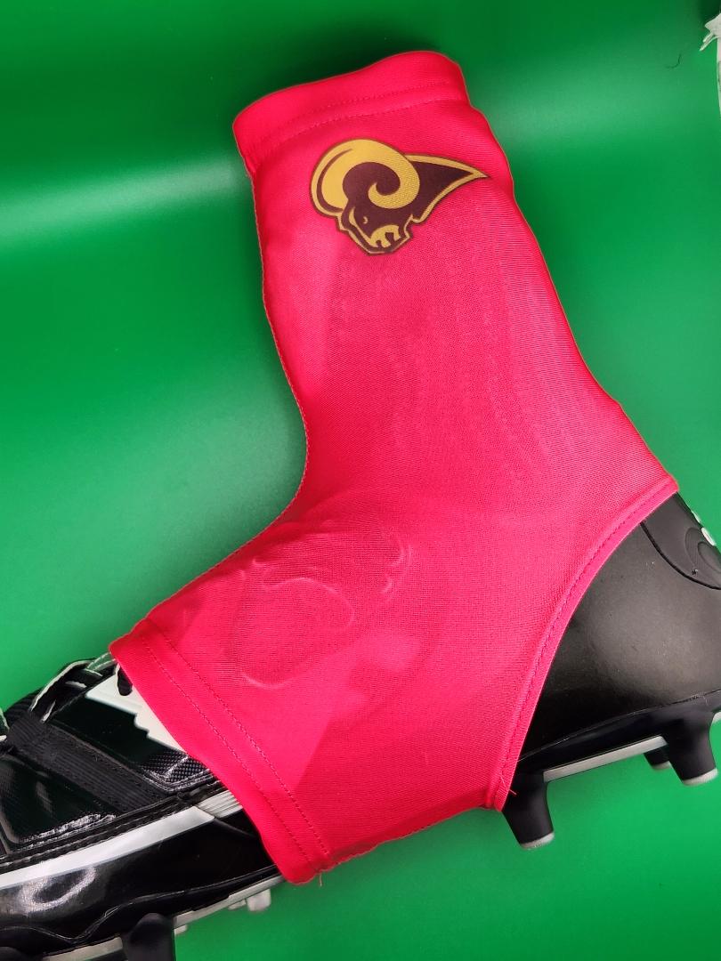 Hue Pink Rams Spats/Cleat Covers