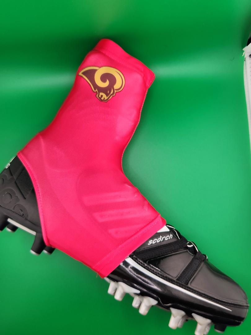 Hue Pink Rams Spats/Cleat Covers