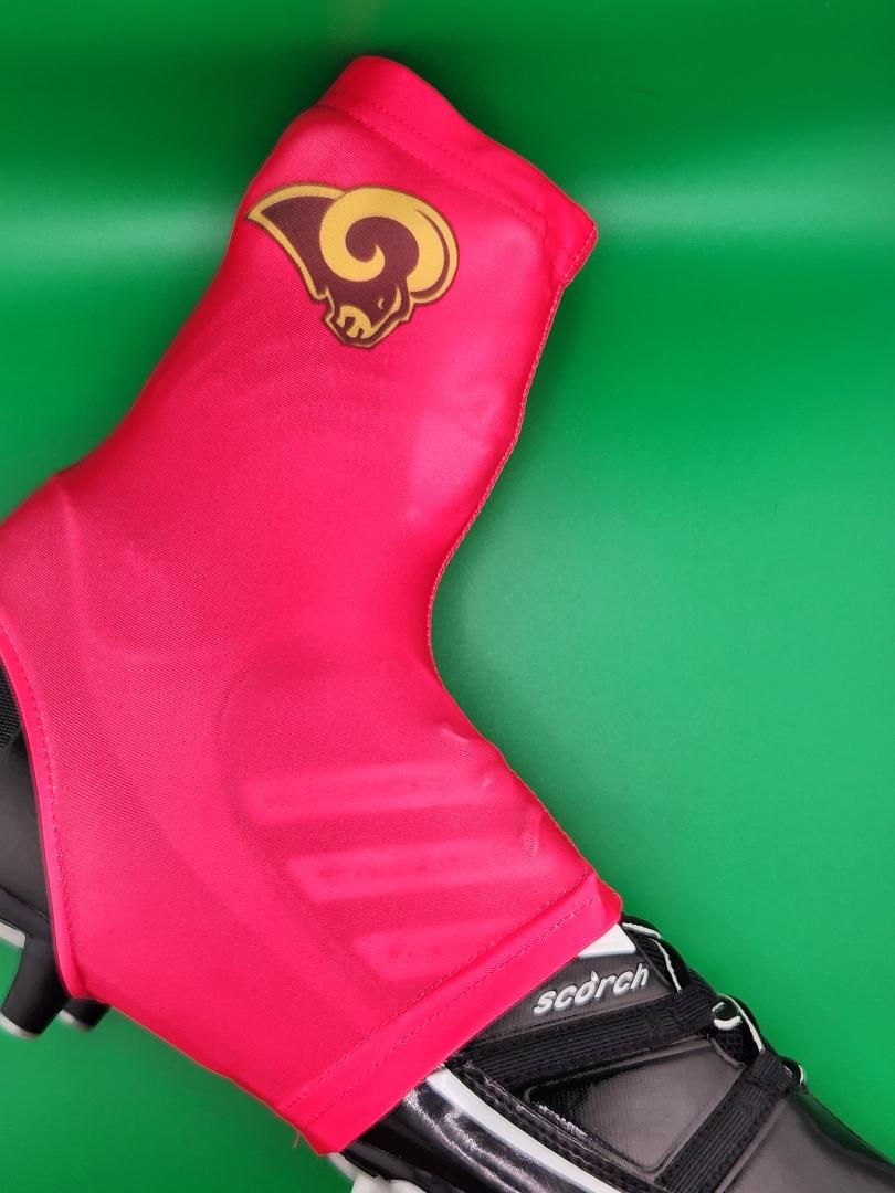 Hue Pink Rams Spats/Cleat Covers