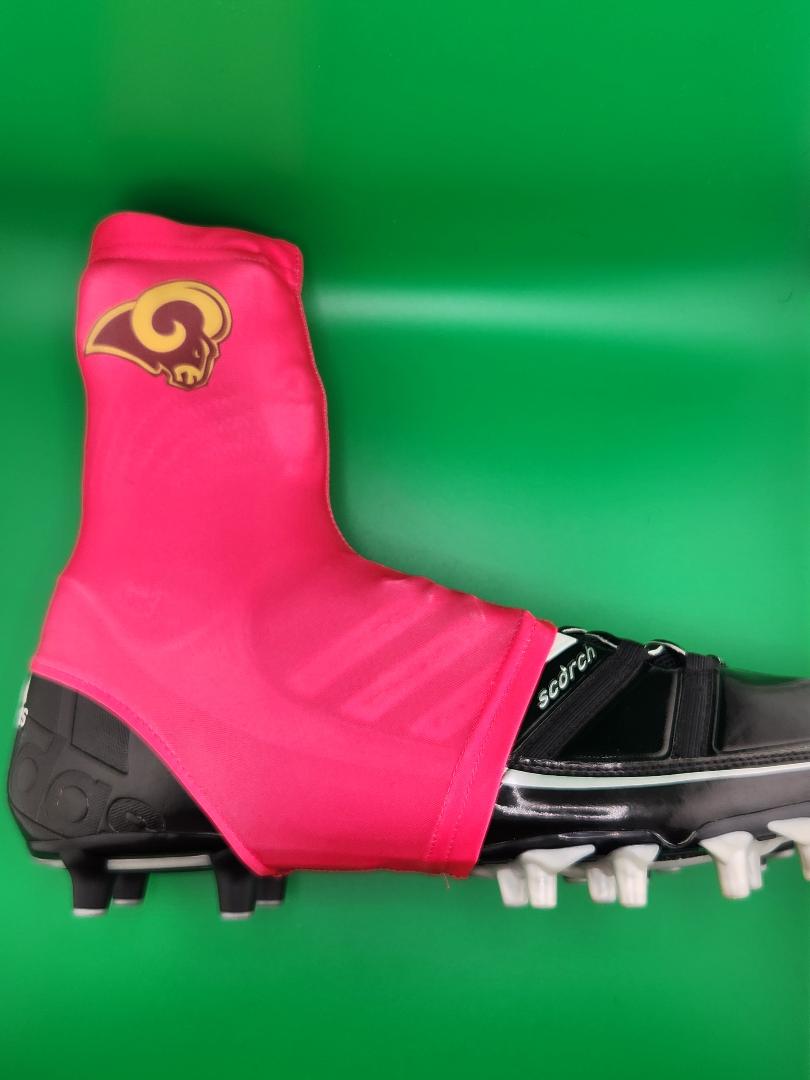 Hue Pink Rams Spats/Cleat Covers