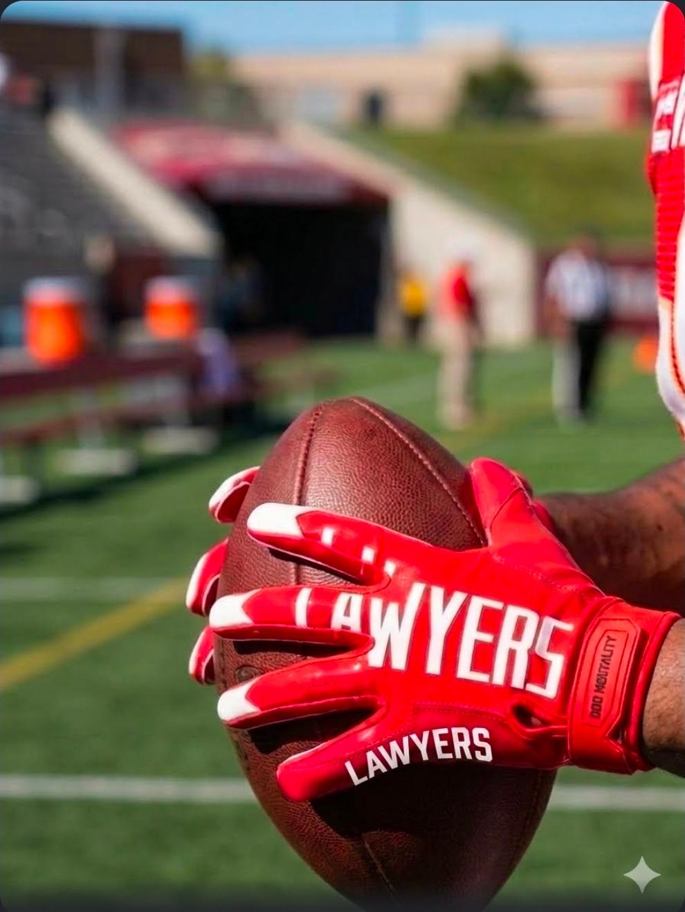 Lawyers Red Dawg Football Gloves